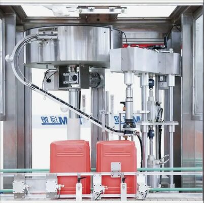 satın al 5-30 Litre Cam/Plastik Şişeler İçin Akıllı Otomatik Pnömatik Kare Kova Dolum Mühürleme Kapaklama ve Etiketleme Makinesi Çevrimiçi üretim