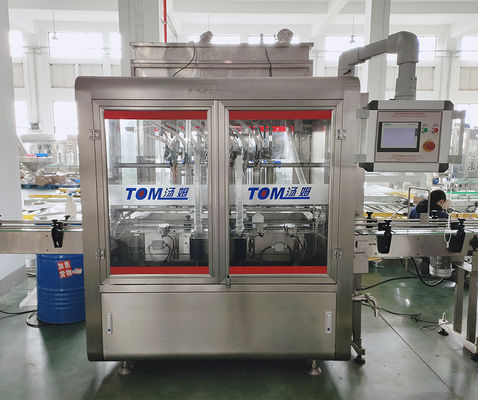 100ml-1L 8 nozel Otomatik PLC Denetimli Kimyasal Paketleme Makinesi Etil Alkol için